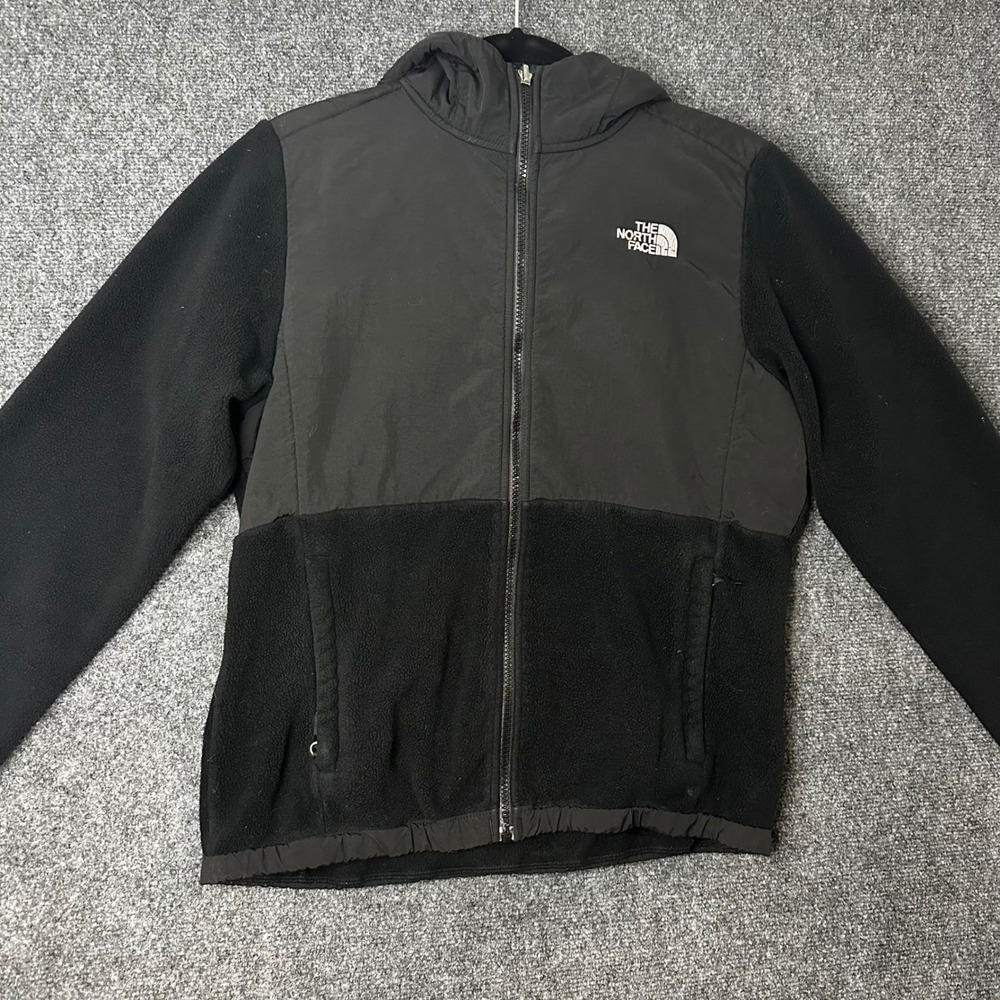 The North Face‎ Girls XL 18 Black Denali Fleece Hooded Full Zip Jacket Coat